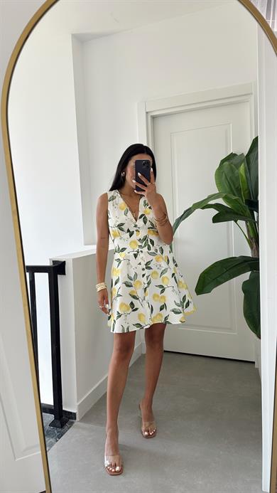 Ekru Lui Dalira Elbise