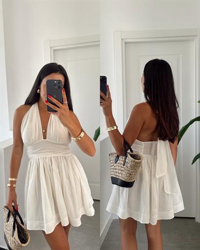 Ekru Lui Floid Elbise