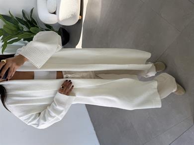 Ekru Önü Açık Şal Yaka Hırka