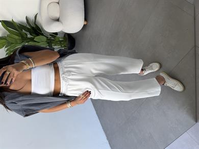 Ekru Önü Çimalı Modal Eşofman Altı