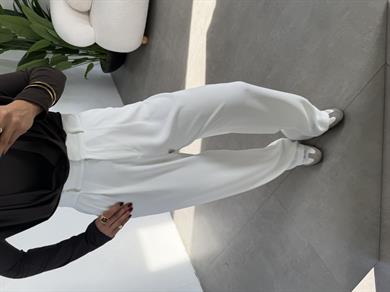 Ekru Premium Extra Yüksek Bel Palazzo Pantolon