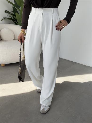 Ekru Premium Extra Yüksek Bel Palazzo Pantolon