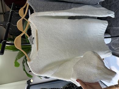 Ekru Simli Triko Kazak