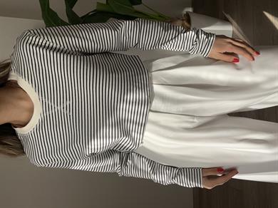 Ekru-Siyah Çizgili Basic