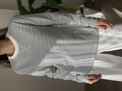 Ekru-Siyah Çizgili Basic