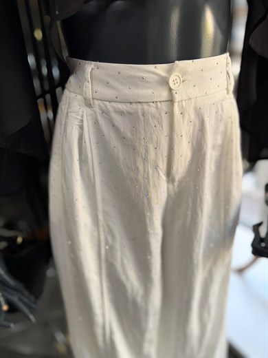 Ekru Taşlı Pantolon