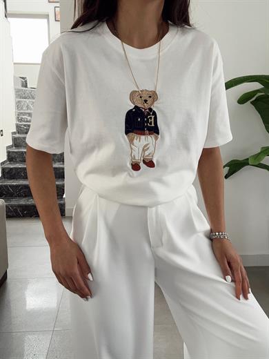 Ekru Teddy Basic Tişört