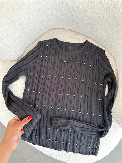 Füme Fitilli Taşlı Kazak