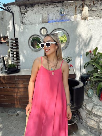 Fuşya Ayarlanabilir Askı Elbise