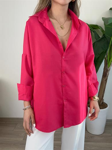Fuşya Oversize Gömlek