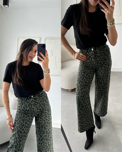 Gabardin Leopar Pantolon