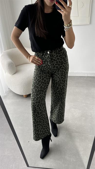 Gabardin Leopar Pantolon