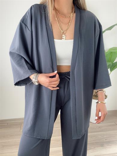 Galila Antrasit Kimono-Pantolon Takım
