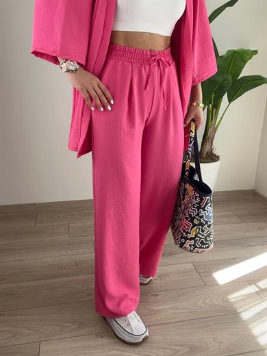 Galila Pembe  Kimono-Pantolon Takım