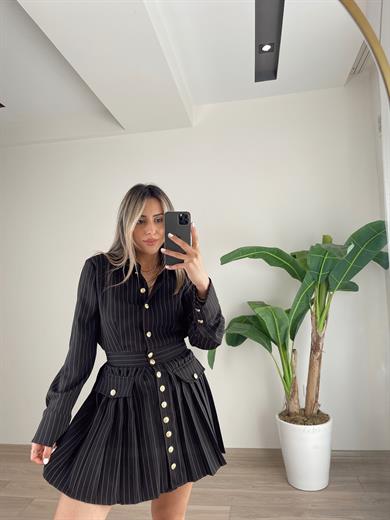 Gold Düğmeli Sgz Elbise