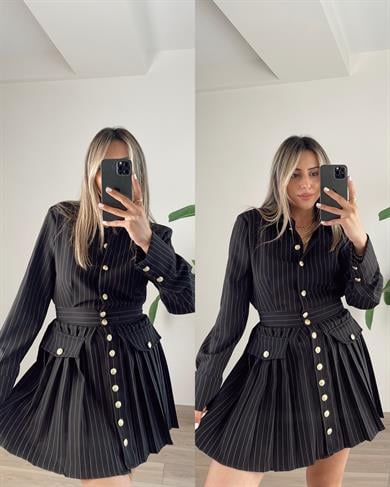 Gold Düğmeli Sgz Elbise