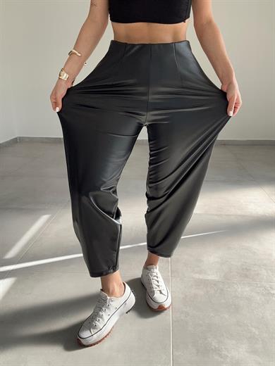 Gosi Siyah Deri Balon Pantolon