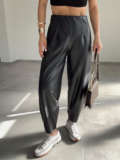 Gosi Siyah Deri Balon Pantolon