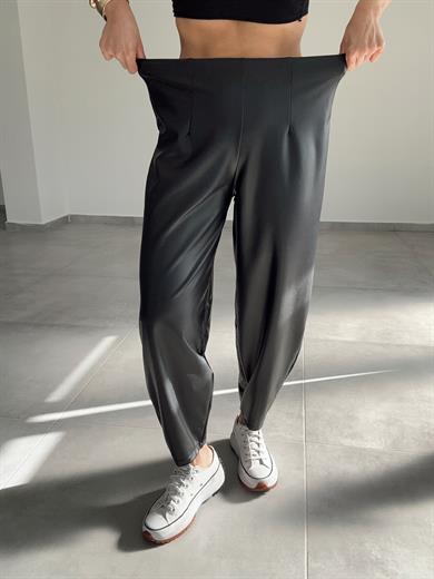 Gosi Siyah Deri Balon Pantolon