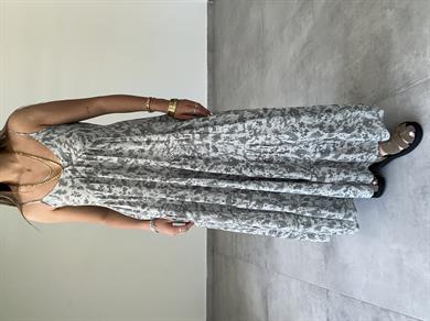 Gri-Antrasit Askılı Empirme Elbise