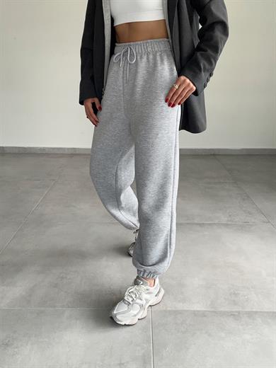 Gri Arka Cepli Eşofman