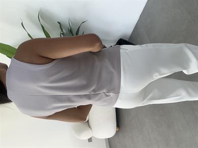 Gri Kare Yaka Astarlı Yelek