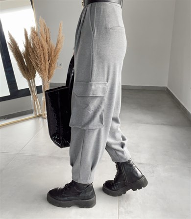 Gri Kargo Cepli Pantolon