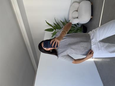 Gri Kısa Kollu Triko Kazak