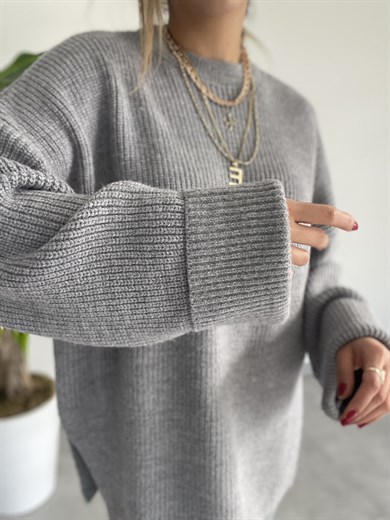 Gri  Kolu Katlamalı Kazak