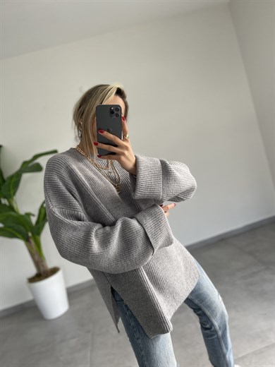 Gri  Kolu Katlamalı Kazak