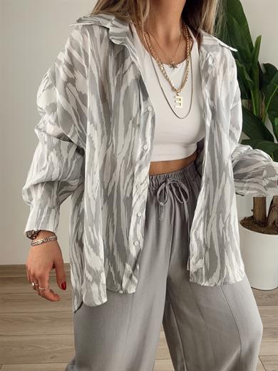 Gri Oversize Gömlek