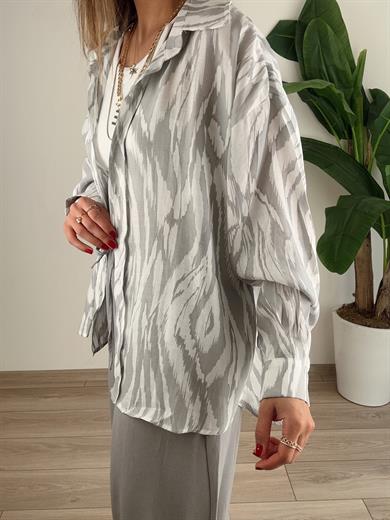 Gri Oversize Gömlek