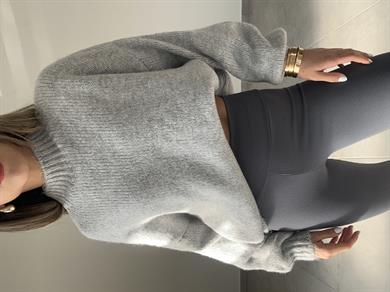 Gri Oversize Triko Kazak