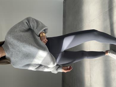 Gri Oversize Triko Kazak