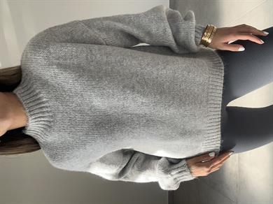 Gri Oversize Triko Kazak