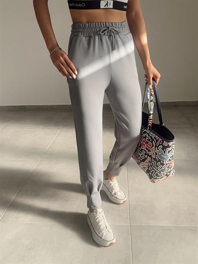 Gri Scuba Paça Pileli Eşofman