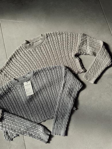 Gri Simli Kısa Kazak