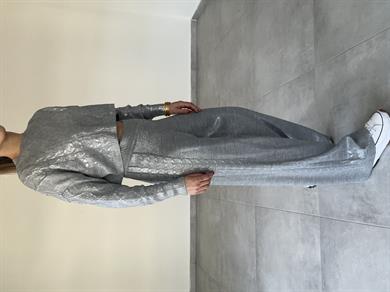 Oli Gri Varak Baskılı Triko Pantolon