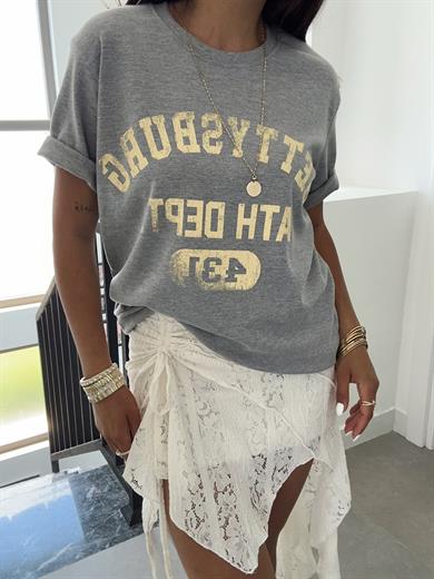 Gri Yazılı Tshirt