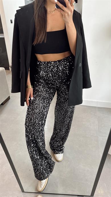 Gümüş Pul Payet Pantolon