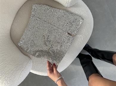 Gümüş Pullu Yırtmaçlı Etek