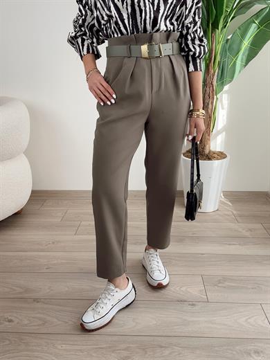 Haki Bel Pilili Pantolon