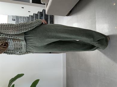 Haki Beli Lastikli Yıkamalı Pantolon