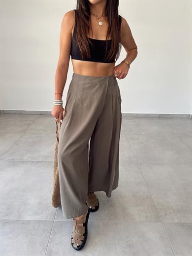 Haki Beli Lastkli Pareo Pantolon