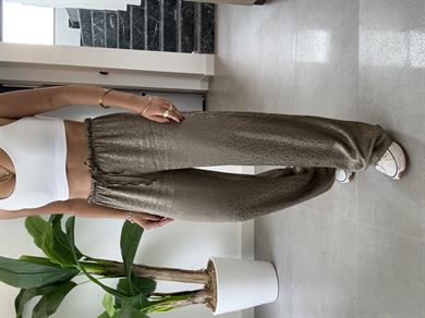 Haki Jakarlı Bol Paça Pantolon