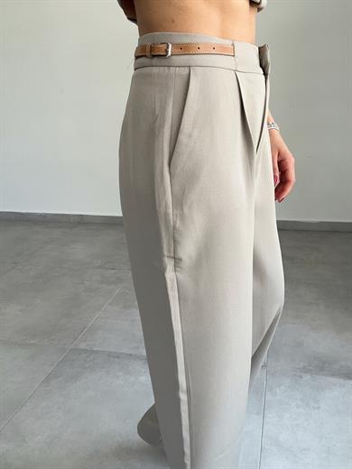 Haki Kemer Detaylı Pantolon