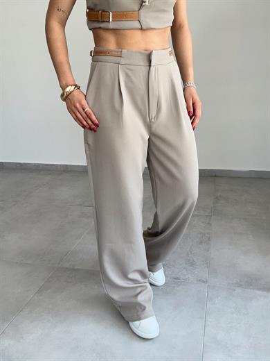 Haki Kemer Detaylı Pantolon