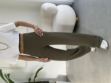 Haki Korsaj Kemer Palazzo Pantolon