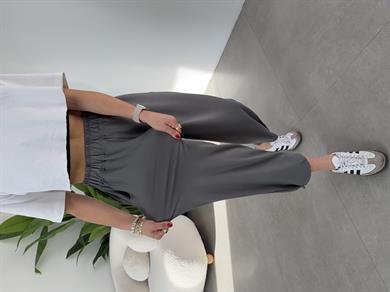 Haki Modal Kumaş Paça Tutturmalı Pantolon