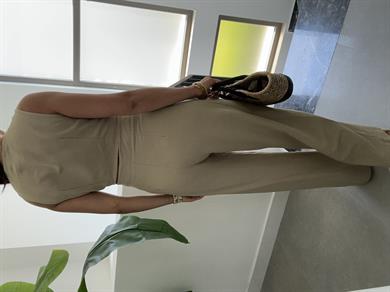 Haki Ön Bağlamalı Crop Takım